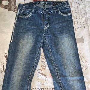 SIze 25x32 - Rock&Roll Dark Wash Stitched BootCut